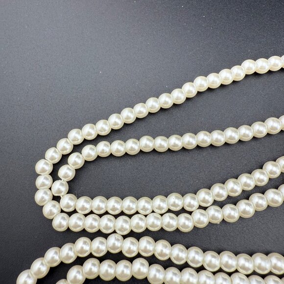 Faux Pearl Long Single Strand Necklace Elegant Opera Length Beaded Jewelry Acces - Picture 7 of 8